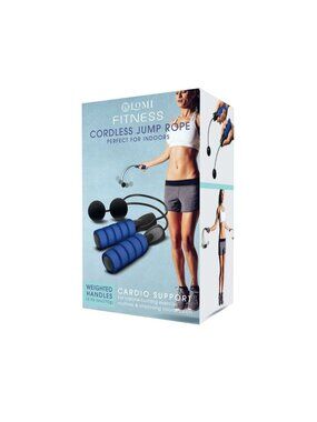 NWT Lomi Ropeless Jumprope Weighted Handles 10oz. LF5014BKBL Black / Blue